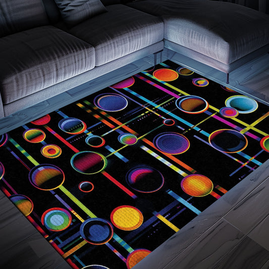 Dark and Neon 80s Arcade NES Game 8bit Rugs: A Stylish Addition to Any Room, Arcade Decor, Gift for Gamers, Video Game Lovers G298