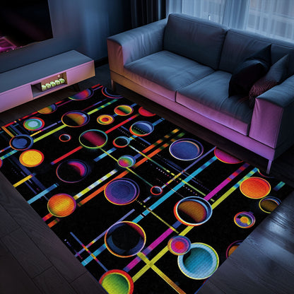 Dark and Neon 80s Arcade NES Game 8bit Rugs: A Stylish Addition to Any Room, Arcade Decor, Gift for Gamers, Video Game Lovers G298