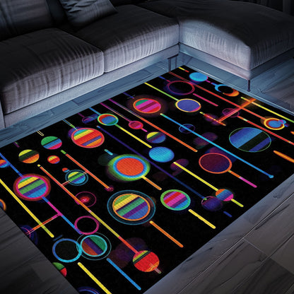 Level Up Your Decor with Dark and Neon 80s Arcade NES Game 8bit Rugs for Boys, Arcade Decor, Gift for Gamers, Video Game Lovers G297
