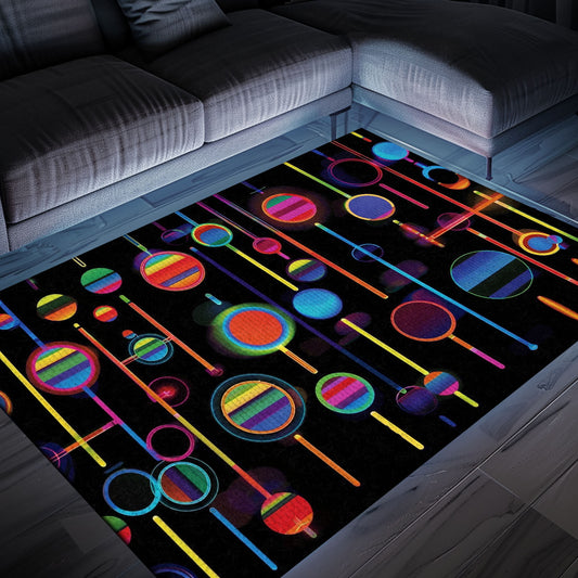 Level Up Your Decor with Dark and Neon 80s Arcade NES Game 8bit Rugs for Boys, Arcade Decor, Gift for Gamers, Video Game Lovers G297