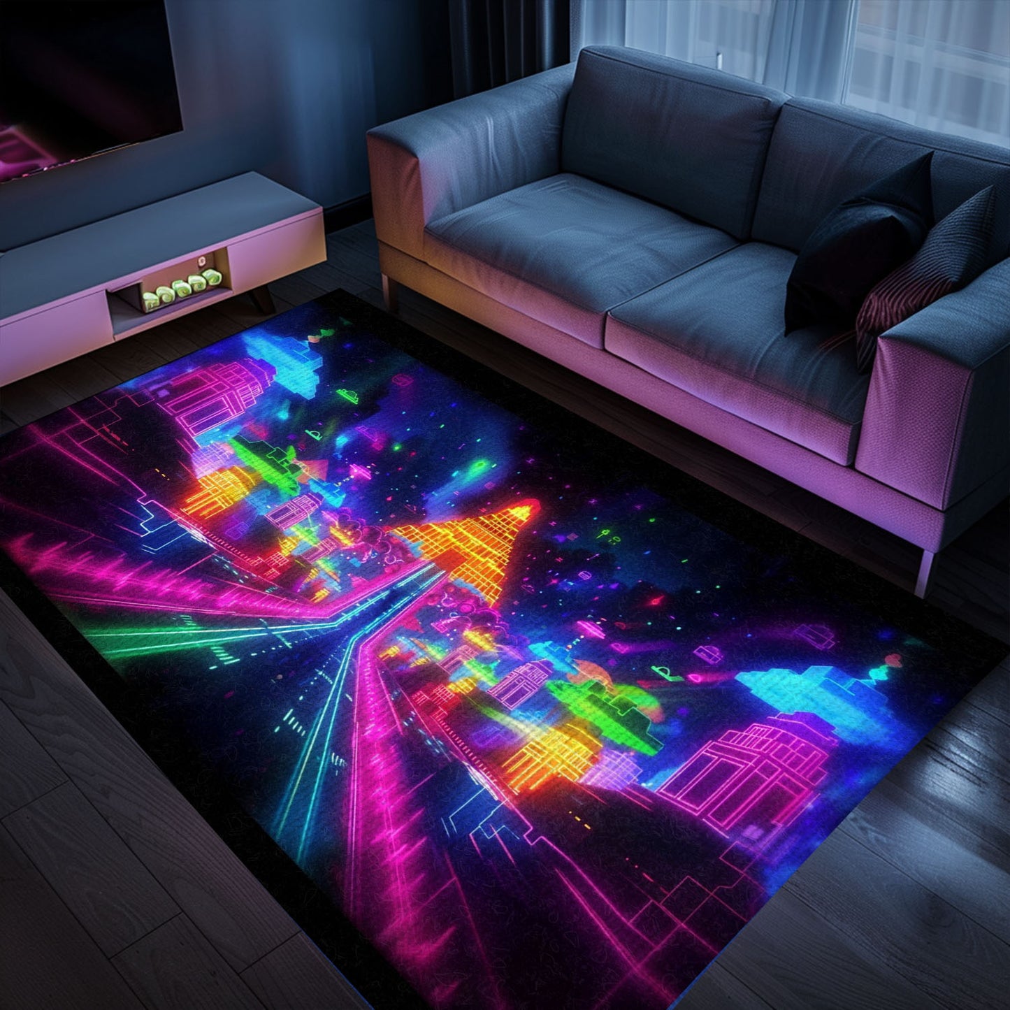 Revamp Your Bedroom with Dark and Neon 80s Arcade NES Game 8bit Rugs for Boys, Arcade Decor, Gift for Gamers, Video Game Lovers G287