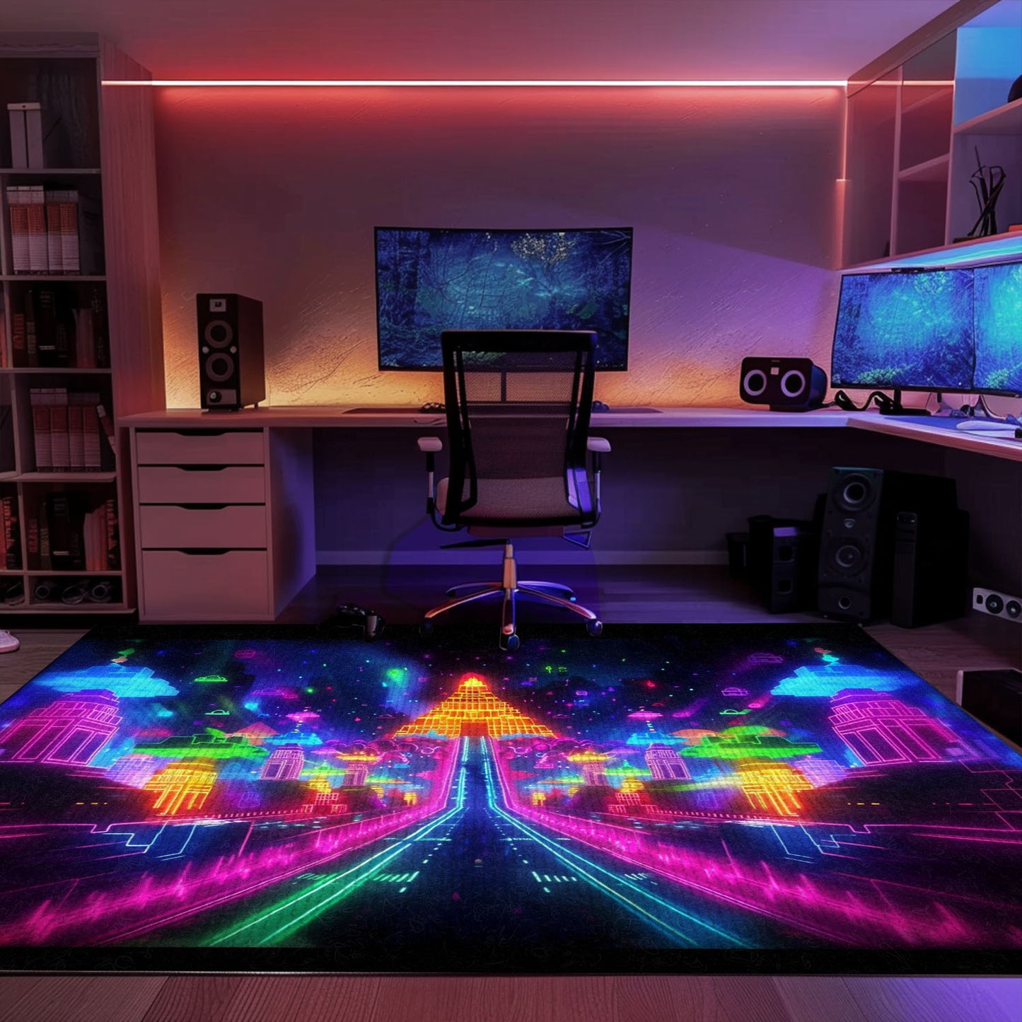 Revamp Your Bedroom with Dark and Neon 80s Arcade NES Game 8bit Rugs for Boys, Arcade Decor, Gift for Gamers, Video Game Lovers G287