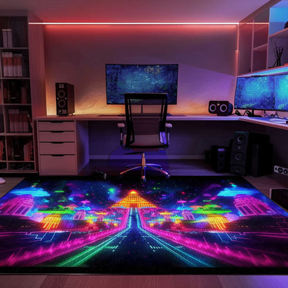 Revamp Your Bedroom with Dark and Neon 80s Arcade NES Game 8bit Rugs for Boys, Arcade Decor, Gift for Gamers, Video Game Lovers G287