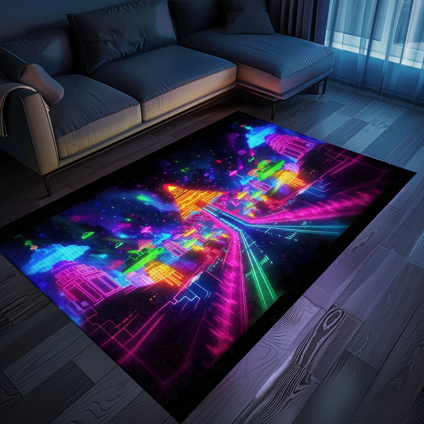 Revamp Your Bedroom with Dark and Neon 80s Arcade NES Game 8bit Rugs for Boys, Arcade Decor, Gift for Gamers, Video Game Lovers G287
