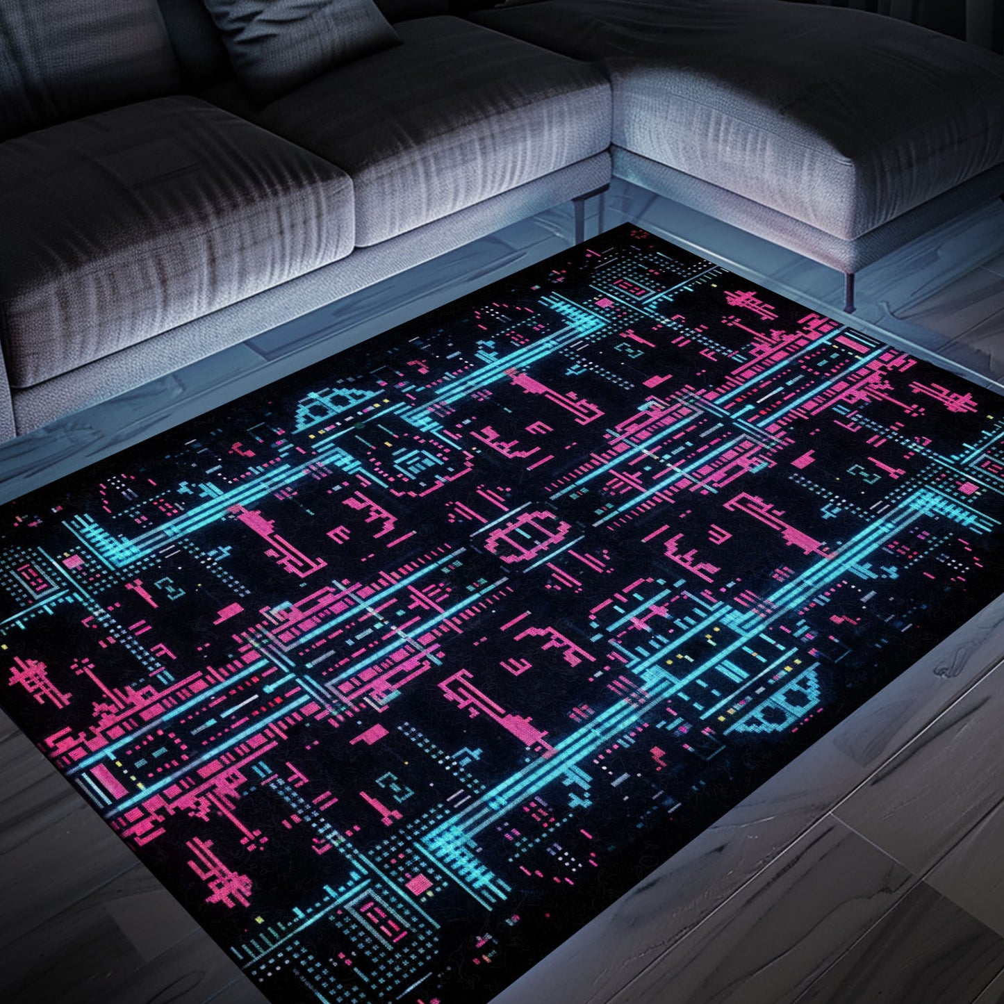 Transform Your Living Space with Dark and Neon 80s Arcade NES Game 8bit Rugs for Boys, Arcade Decor, Gift for Gamers, Video Game Lovers G281