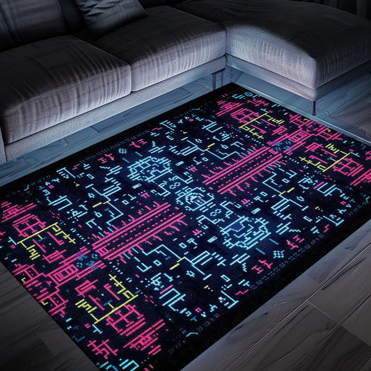 Enhance Boys' Spaces with Dark and Neon 80s Arcade NES Game 8bit Rugs, Arcade Decor, Gift for Gamers, Video Game Lovers G277