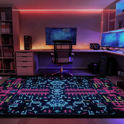 Enhance Boys' Spaces with Dark and Neon 80s Arcade NES Game 8bit Rugs, Arcade Decor, Gift for Gamers, Video Game Lovers G277
