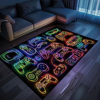 Upgrade Your Home Decor with Dark and Neon 80s Arcade NES Game 8bit Area Rug, Ideal for Video Game Enthusiasts, Arcade Decor, Gift for Gamers, Video Game Lovers G259