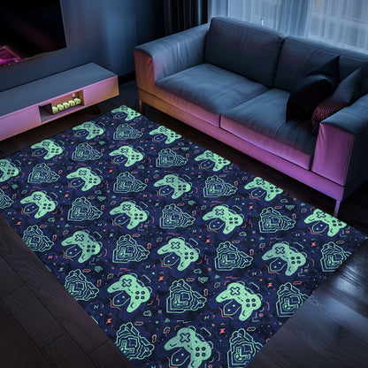 Indulge in Retro Gaming Culture with Dark and Neon 80s Arcade NES Game 8bit Area Rug, Perfect for Arcade Enthusiasts, Arcade Decor, Gift for Gamers, Video Game Lovers G258