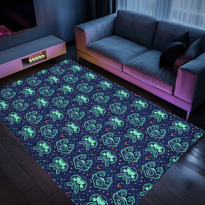 Enhance Your Gaming Den with Dark and Neon 80s Arcade NES Game 8bit Area Rug, Ideal for Retro Gaming Setup, Arcade Decor, Gift for Gamers, Video Game Lovers G257