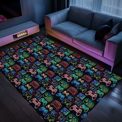 Upgrade Your Room Decor with Dark and Neon 80s Arcade NES Game 8bit Area Rug, the Ultimate Gift for Gamers, Arcade Decor, Gift for Gamers, Video Game Lovers G250