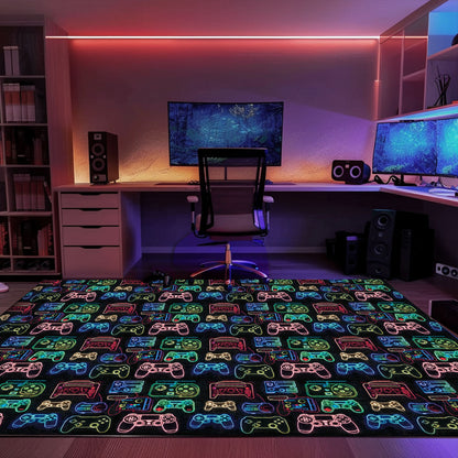 Upgrade Your Room Decor with Dark and Neon 80s Arcade NES Game 8bit Area Rug, the Ultimate Gift for Gamers, Arcade Decor, Gift for Gamers, Video Game Lovers G250