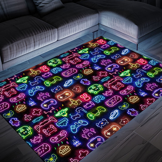 Transport Yourself to the 80s with Dark and Neon 80s Arcade NES Game 8bit Rugs, Arcade Decor, Gift for Gamers, Video Game Lovers G352