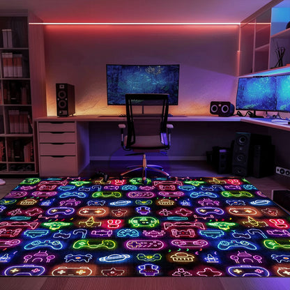 Transport Yourself to the 80s with Dark and Neon 80s Arcade NES Game 8bit Rugs, Arcade Decor, Gift for Gamers, Video Game Lovers G352