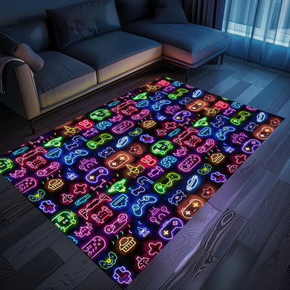 Transport Yourself to the 80s with Dark and Neon 80s Arcade NES Game 8bit Rugs, Arcade Decor, Gift for Gamers, Video Game Lovers G352