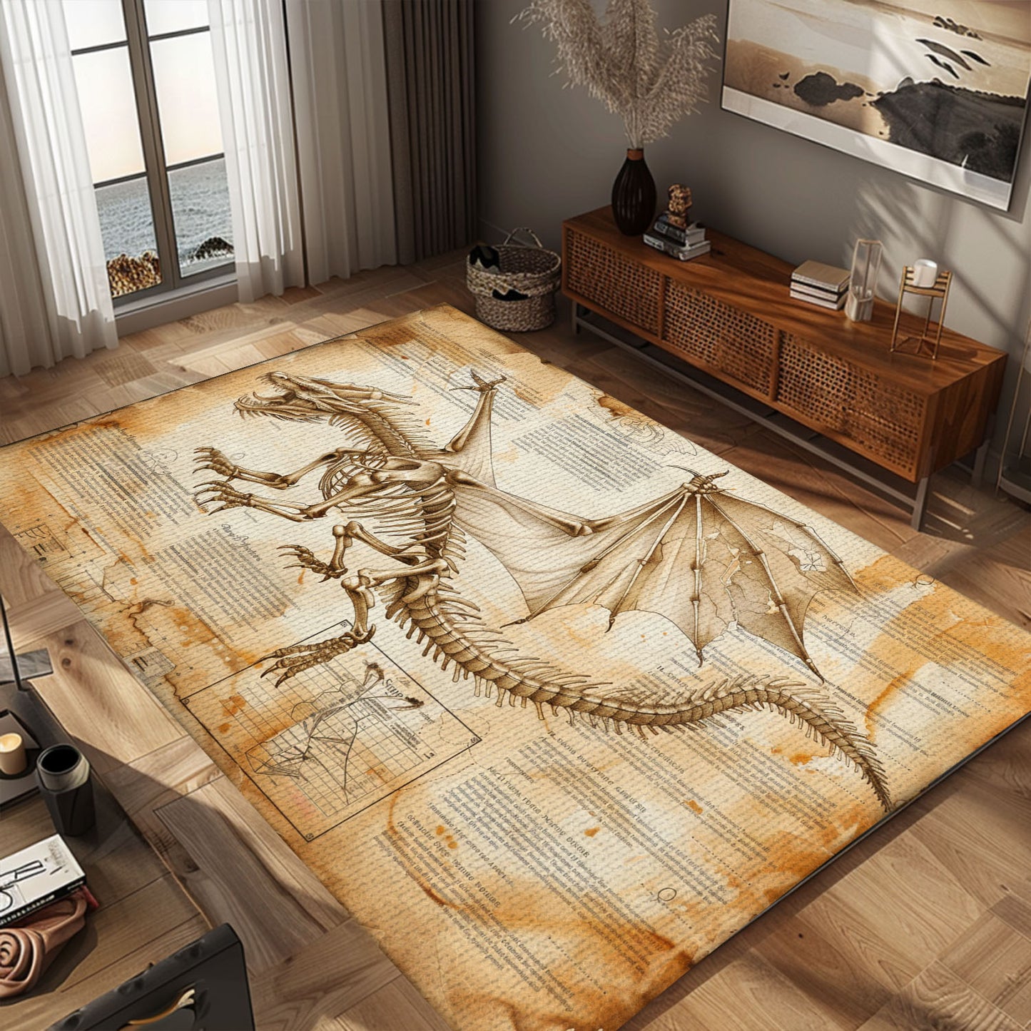 Creative Dragon Carpet for Art Studios - Inspiring and Colorful Design to Boost Creativity and Imagination, Gift For Dragon Lovers, Personalized Dragon Rug for Living Room, Bedroom DG57