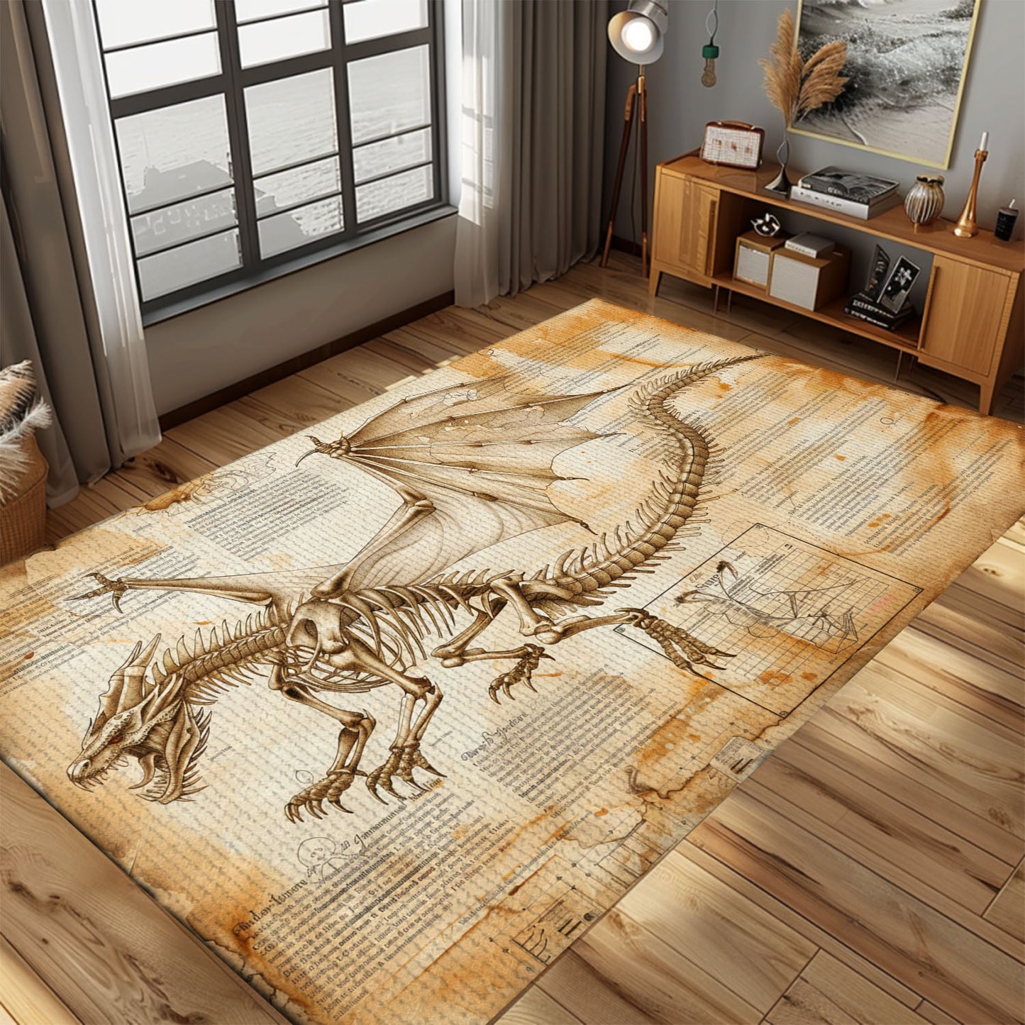 Creative Dragon Carpet for Art Studios - Inspiring and Colorful Design to Boost Creativity and Imagination, Gift For Dragon Lovers, Personalized Dragon Rug for Living Room, Bedroom DG57