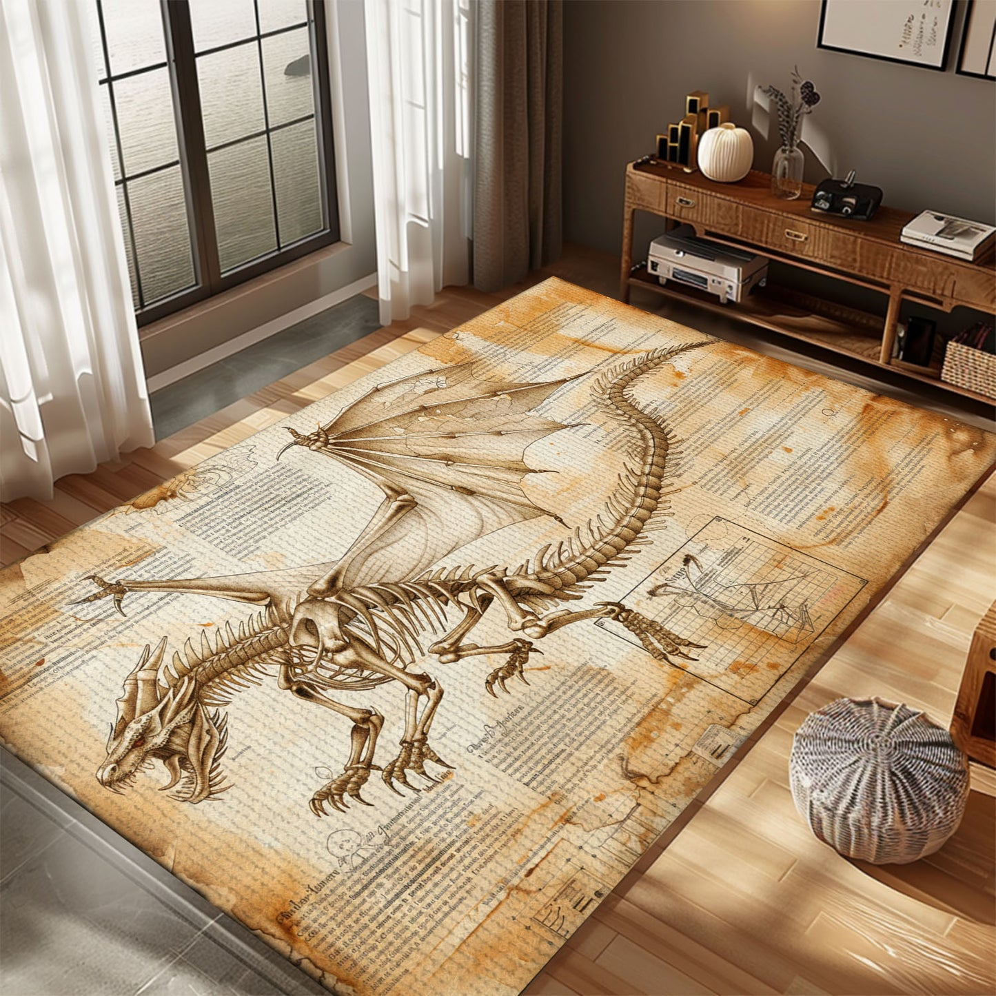 Creative Dragon Carpet for Art Studios - Inspiring and Colorful Design to Boost Creativity and Imagination, Gift For Dragon Lovers, Personalized Dragon Rug for Living Room, Bedroom DG57