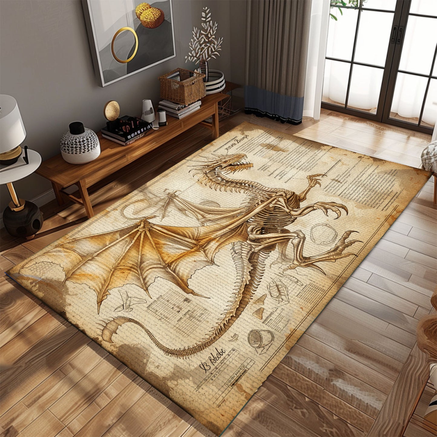 Soft Dragon Carpet for Children's Playrooms - Comfortable and Fun Flooring with Cute and Friendly Dragon Images, Gift For Dragon Lovers, Personalized Dragon Rug for Living Room, Bedroom DG55