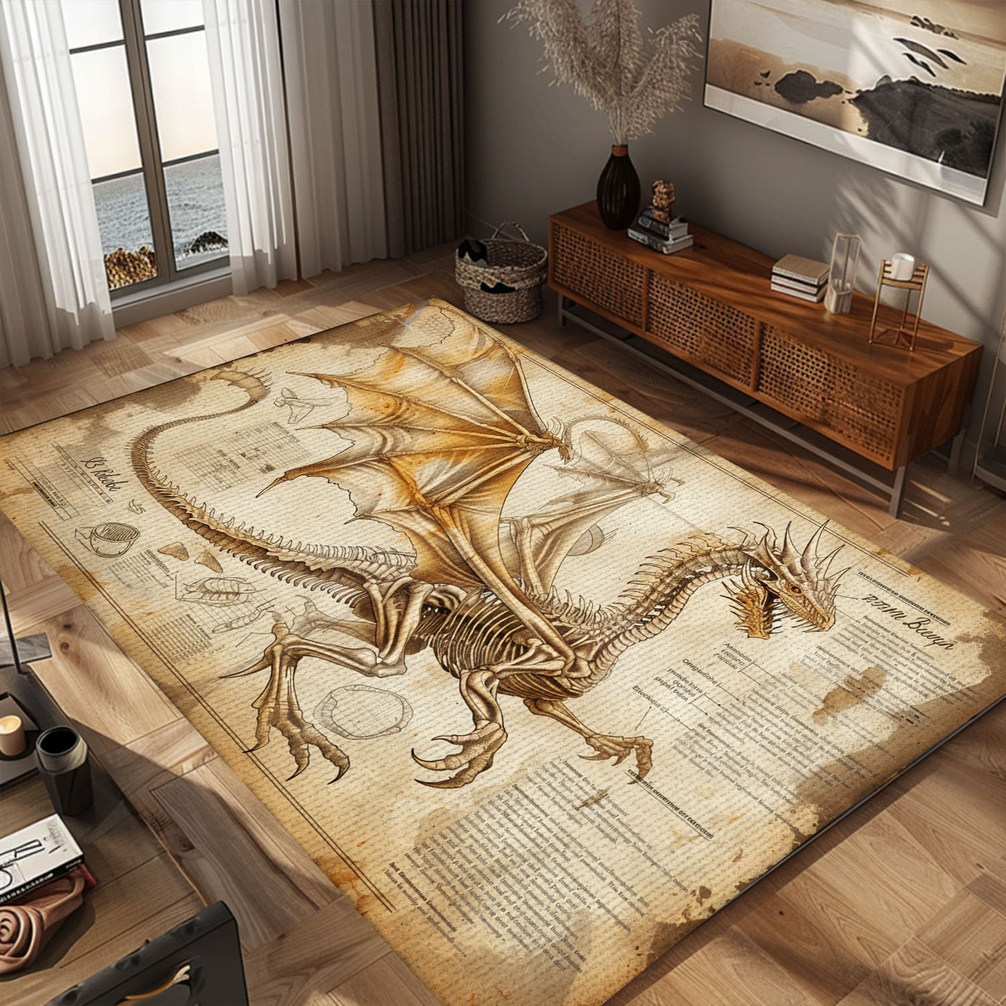 Soft Dragon Carpet for Children's Playrooms - Comfortable and Fun Flooring with Cute and Friendly Dragon Images, Gift For Dragon Lovers, Personalized Dragon Rug for Living Room, Bedroom DG55