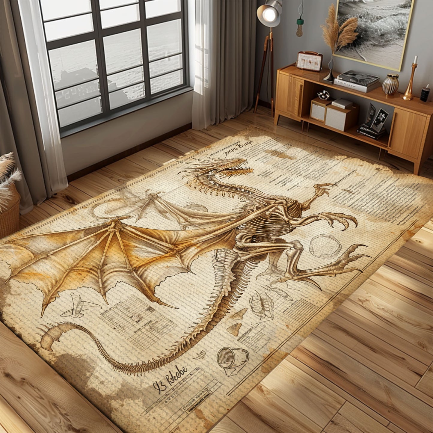 Soft Dragon Carpet for Children's Playrooms - Comfortable and Fun Flooring with Cute and Friendly Dragon Images, Gift For Dragon Lovers, Personalized Dragon Rug for Living Room, Bedroom DG55