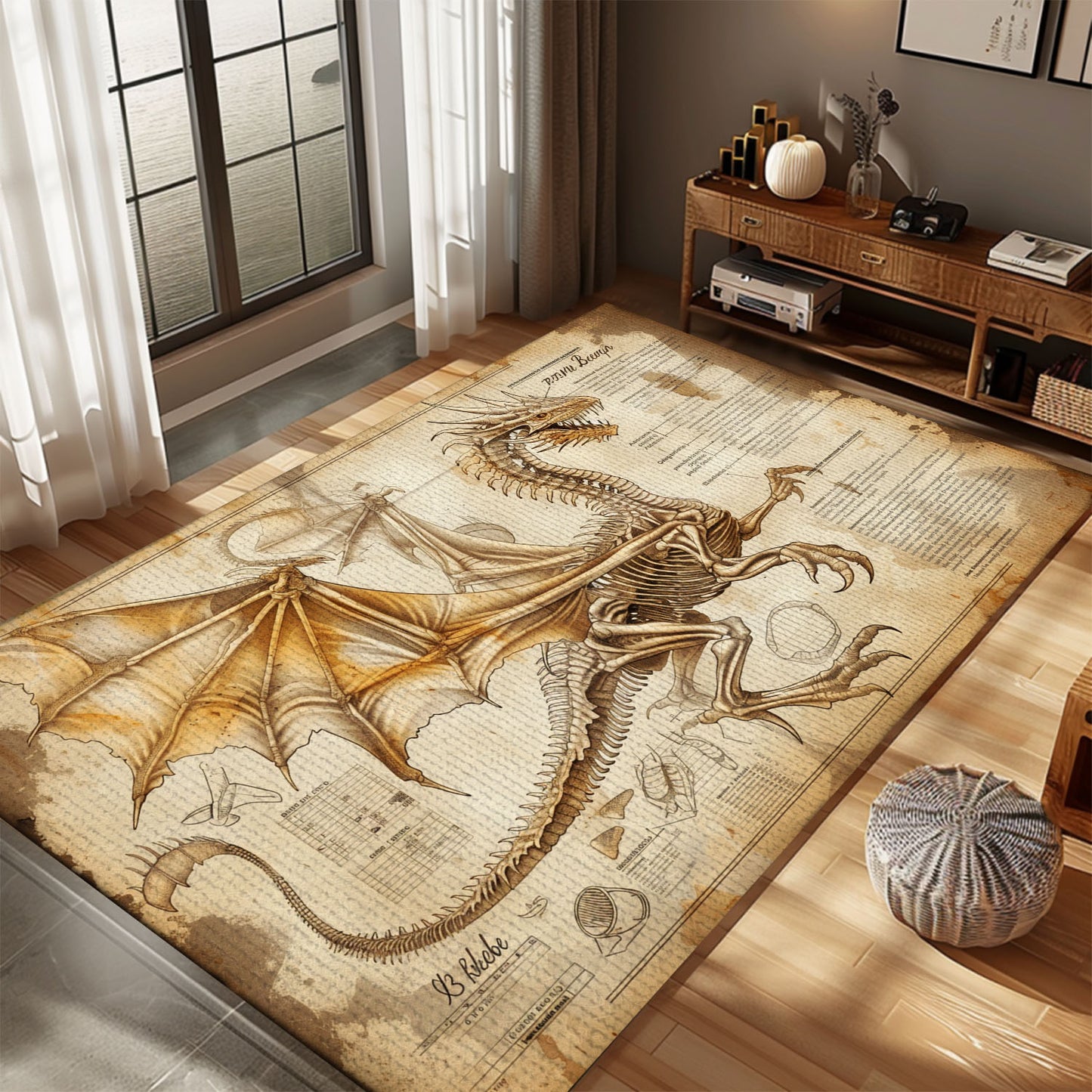 Soft Dragon Carpet for Children's Playrooms - Comfortable and Fun Flooring with Cute and Friendly Dragon Images, Gift For Dragon Lovers, Personalized Dragon Rug for Living Room, Bedroom DG55