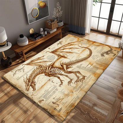 Antique Dragon Carpet for Collectors - Rare and Valuable Carpet with Historical and Mythical Dragon Designs, Gift For Dragon Lovers, Personalized Dragon Rug for Living Room, Bedroom DG54