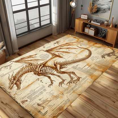 Antique Dragon Carpet for Collectors - Rare and Valuable Carpet with Historical and Mythical Dragon Designs, Gift For Dragon Lovers, Personalized Dragon Rug for Living Room, Bedroom DG54