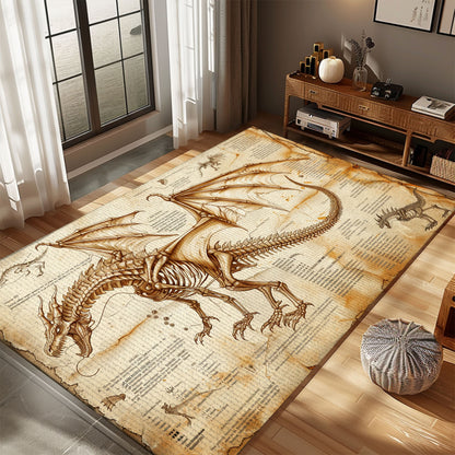 Antique Dragon Carpet for Collectors - Rare and Valuable Carpet with Historical and Mythical Dragon Designs, Gift For Dragon Lovers, Personalized Dragon Rug for Living Room, Bedroom DG54