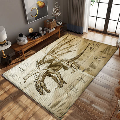 Vibrant Dragon Carpet for Patios - Weather-Resistant and Eye-Catching Design for Outdoor Living Spaces, Gift For Dragon Lovers, Personalized Dragon Rug for Living Room, Bedroom DG50