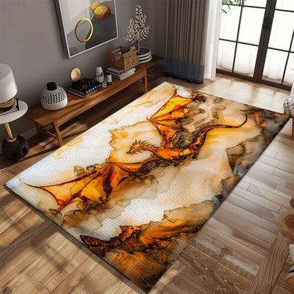 Oriental Dragon Carpet for Entryways - High-Quality, Detailed Dragon Designs Inspired by Asian Art Traditions, Gift For Dragon Lovers, Personalized Dragon Rug for Living Room, Bedroom DG47