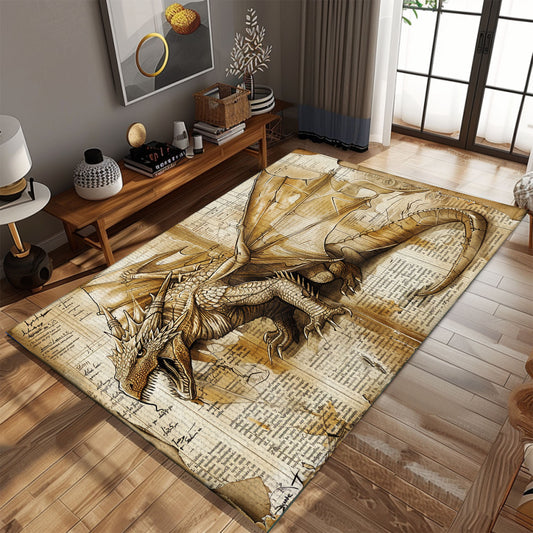 Durable Dragon Carpet for Hallways - Long-Lasting and Stylish Runner with Detailed Dragon Patterns, Gift For Dragon Lovers, Personalized Dragon Rug for Living Room, Bedroom DG45