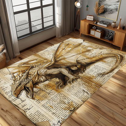 Durable Dragon Carpet for Hallways - Long-Lasting and Stylish Runner with Detailed Dragon Patterns, Gift For Dragon Lovers, Personalized Dragon Rug for Living Room, Bedroom DG45