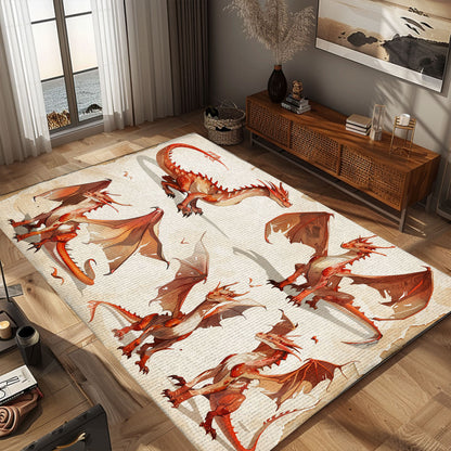 Majestic Dragon Carpet for Bedrooms - Soft and Durable Carpet with Bold Dragon Motifs for a Unique Look, Gift For Dragon Lovers, Personalized Dragon Rug for Living Room, Bedroom DG42