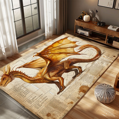 Elegant Dragon Carpet for Living Room - Luxurious and Stylish Floor Covering with Intricate Dragon Designs, Gift For Dragon Lovers, Personalized Dragon Rug for Living Room, Bedroom DG41