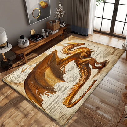 Soft Plush Dragon Rug for Children's Bedroom - Comfortable and Fun Rug for a Kid's Play Area, Gift For Dragon Lovers, Personalized Dragon Rug for Living Room, Bedroom Home Decor DG39