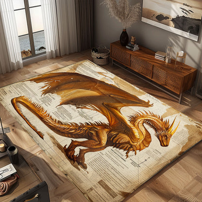 Soft Plush Dragon Rug for Children's Bedroom - Comfortable and Fun Rug for a Kid's Play Area, Gift For Dragon Lovers, Personalized Dragon Rug for Living Room, Bedroom Home Decor DG39