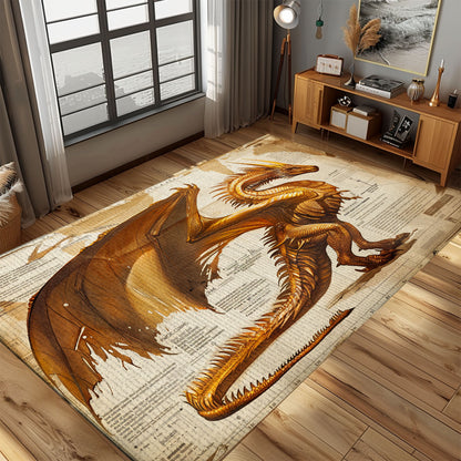 Soft Plush Dragon Rug for Children's Bedroom - Comfortable and Fun Rug for a Kid's Play Area, Gift For Dragon Lovers, Personalized Dragon Rug for Living Room, Bedroom Home Decor DG39