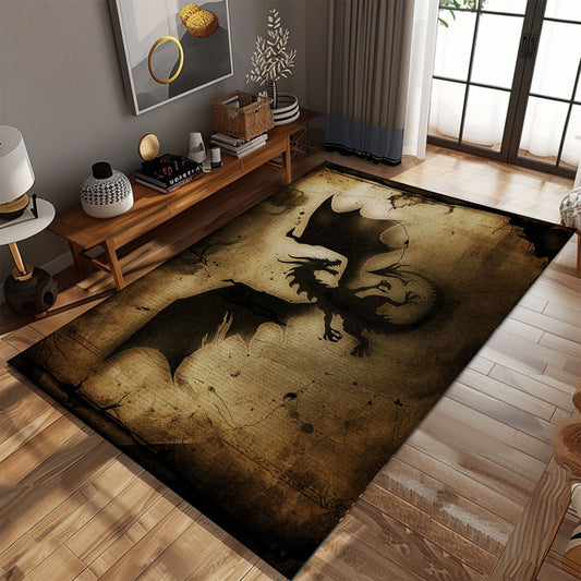 Vibrant Dragon Themed Rug for Outdoor Patio - Weather-Resistant and Eye-Catching Design for Outdoor Use, Gift For Dragon Lovers, Personalized Dragon Rug for Living Room, Bedroom Home Decor DG32