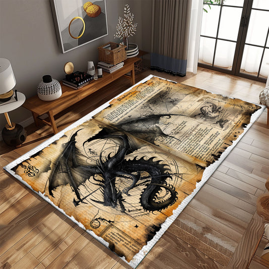 Colorful Dragon Rug for Kids' Playroom - Fun and Imaginative Decor for Young Dragon Enthusiasts, Gift For Dragon Lovers, Personalized Dragon Rug for Living Room, Bedroom Home Decor DG25