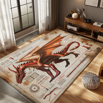 Handcrafted Dragon Rug for Entryway - Durable and Artistic Welcome Mat for Your Home, Gift For Dragon Lovers, Personalized Dragon Rug for Living Room, Bedroom Home Decor DG27