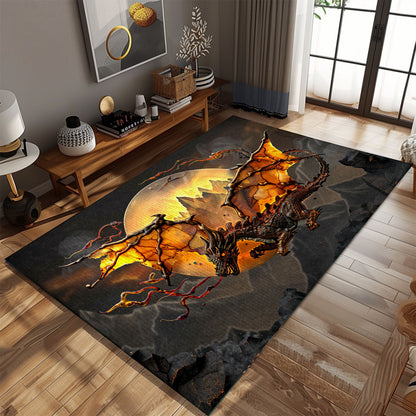 Decorative Dragon Area Rug - A Stunning Addition to Your Home’s Interior Design, Gift For Dragon Lovers, Personalized Dragon Rug for Living Room, Bedroom Home Decor DG09