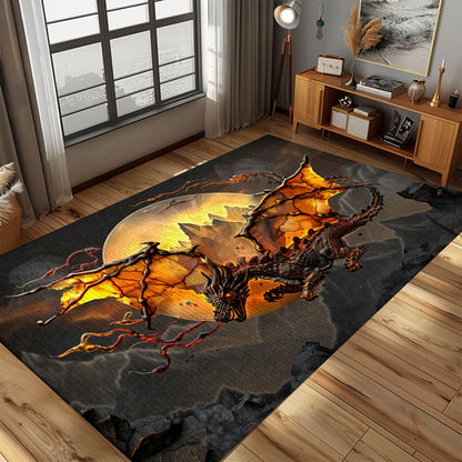 Decorative Dragon Area Rug - A Stunning Addition to Your Home’s Interior Design, Gift For Dragon Lovers, Personalized Dragon Rug for Living Room, Bedroom Home Decor DG09