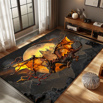 Decorative Dragon Area Rug - A Stunning Addition to Your Home’s Interior Design, Gift For Dragon Lovers, Personalized Dragon Rug for Living Room, Bedroom Home Decor DG09