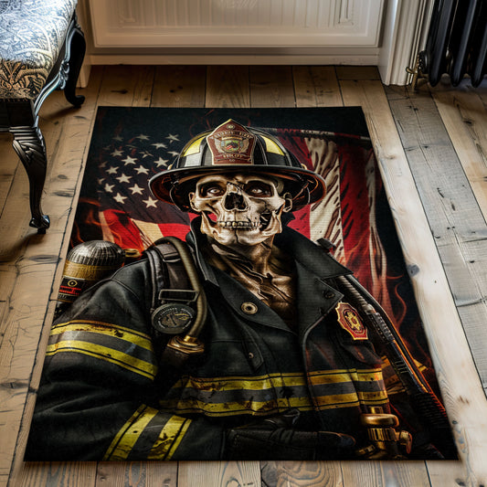 Firefighter Truck Inspired Area Rug: Transform Your Space with Courageous Flair, Firefighter Rugs for Living Room Bedroom, Firefighter Rectangular Rugs Full Size FR16