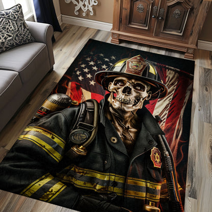 Firefighter Truck Inspired Area Rug: Transform Your Space with Courageous Flair, Firefighter Rugs for Living Room Bedroom, Firefighter Rectangular Rugs Full Size FR16