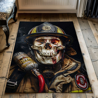 Firefighter Truck Print Carpet: Elevate Your Room with Action-Packed Style, Firefighter Rugs for Living Room Bedroom, Firefighter Rectangular Rugs Full Size FR13