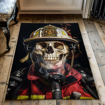 Heroic Firefighter Truck Area Rug: Add Character to Your Home Decor, Firefighter Rugs for Living Room Bedroom, Firefighter Rectangular Rugs Full Size FR12