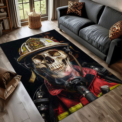 Heroic Firefighter Truck Area Rug: Add Character to Your Home Decor, Firefighter Rugs for Living Room Bedroom, Firefighter Rectangular Rugs Full Size FR12