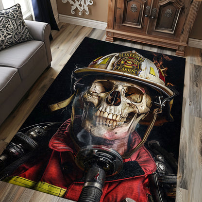 Heroic Firefighter Truck Area Rug: Add Character to Your Home Decor, Firefighter Rugs for Living Room Bedroom, Firefighter Rectangular Rugs Full Size FR12